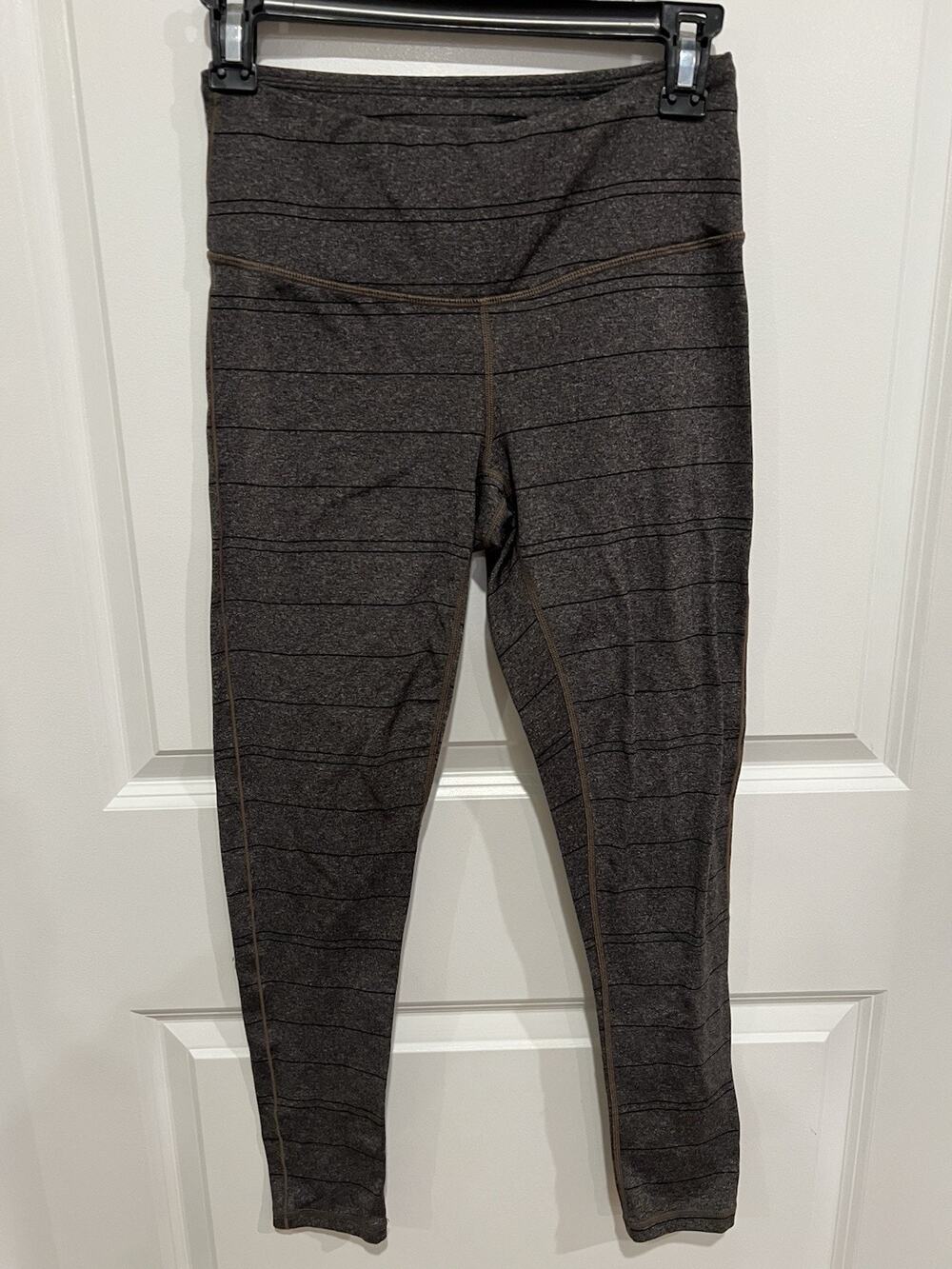 PRANA Women’s Size Small Brown Striped Athletic Workout Leggings